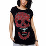 Ladies Oversized Rose Skull Bamboo Shirt